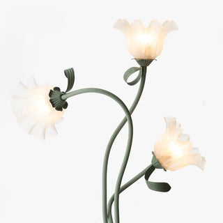 3-Light Fresh Green Floral Metal LED Floor Light Zawala Image - 10