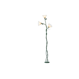 3-Light Fresh Green Floral Metal LED Floor Light Zawala Image - 11