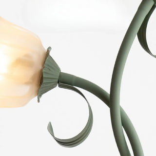 3-Light Fresh Green Floral Metal LED Floor Light Zawala Image - 6