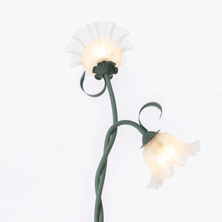 3-Light Fresh Green Floral Metal LED Floor Light Zawala Image - 8