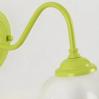 Beautiful Green Flower Wavy White Shade Wall Sconce Zawala Image - 13