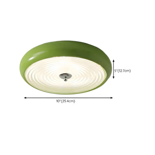 Fresh Green Round Glass LED Flush Mount Ceiling Light Zawala #size