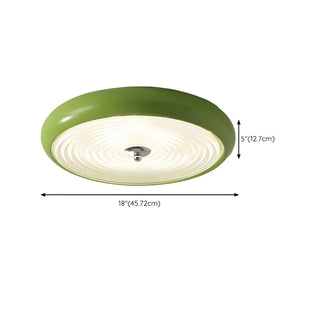 Fresh Green Round Glass LED Flush Mount Ceiling Light Zawala Image - 13