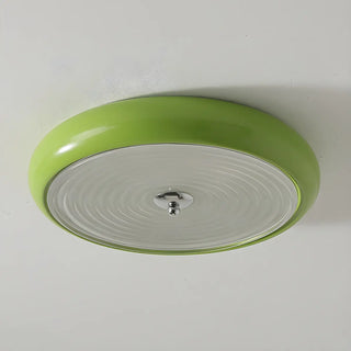Fresh Green Round Glass LED Flush Mount Ceiling Light Zawala Image - 6