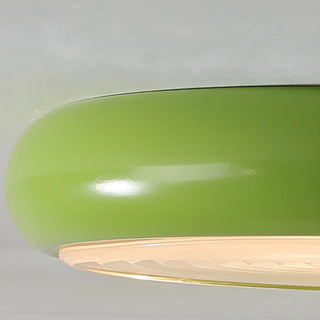 Fresh Green Round Glass LED Flush Mount Ceiling Light Zawala Image - 7