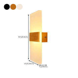 Minimalist Frosted Glass Rectangular Wall Sconce #size