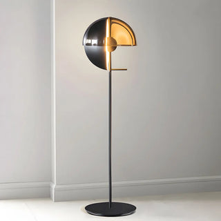 Futuristic Half-Sphere Black Metallic Floor Lamp Zawala Image - 1