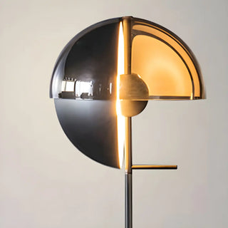 Futuristic Half-Sphere Black Metallic Floor Lamp Zawala Image - 12