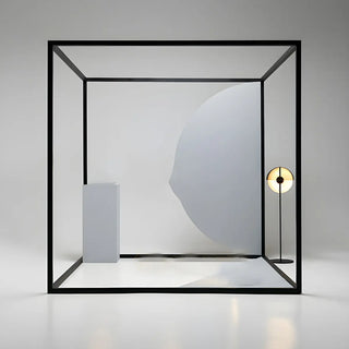 Futuristic Half-Sphere Black Metallic Floor Lamp Zawala Image - 4