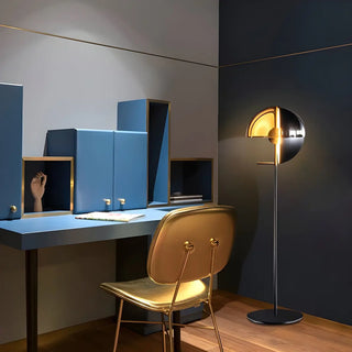 Futuristic Half-Sphere Black Metallic Floor Lamp Zawala Image - 5