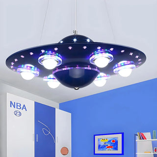 ZOWALA - Futuristic Kids Room Blue UFO Ceiling Light