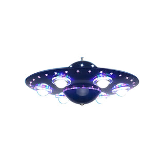 ZOWALA - Futuristic Kids Room Blue UFO Ceiling Light