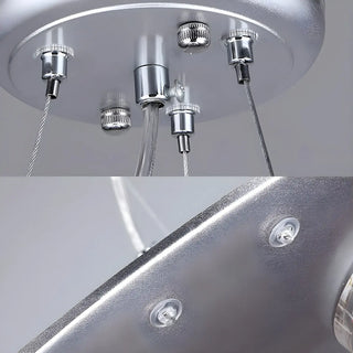 ZOWALA - Futuristic Kids Room Blue UFO Ceiling Light