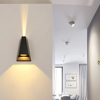 ZOWALA - Geometric 2 Light Black Metal LED Wall Light Image - 2