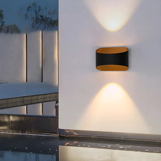 ZOWALA - Geometric 2 Light Black Metal LED Wall Light Image - 4