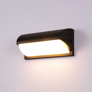 Contemporary Geometric Black LED Exterior Wall Light Image - 10