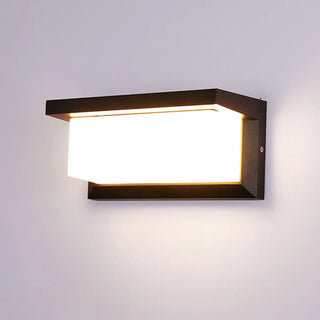 Contemporary Geometric Black LED Exterior Wall Light Image - 12