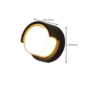 Contemporary Geometric Black LED Exterior Wall Light #size