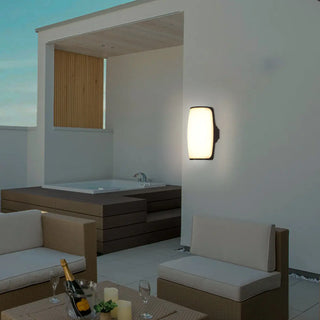 Contemporary Geometric Black LED Exterior Wall Light Image - 2