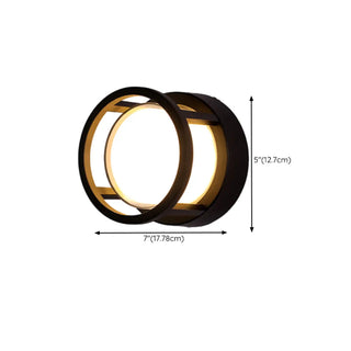 Contemporary Geometric Black LED Exterior Wall Light Image - 20