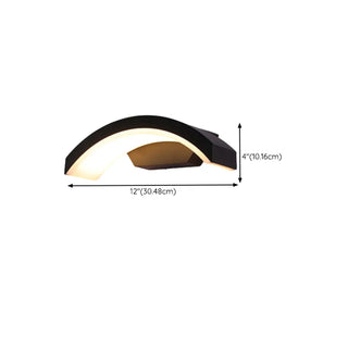 Contemporary Geometric Black LED Exterior Wall Light Image - 21