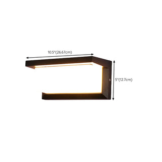 Contemporary Geometric Black LED Exterior Wall Light Image - 22