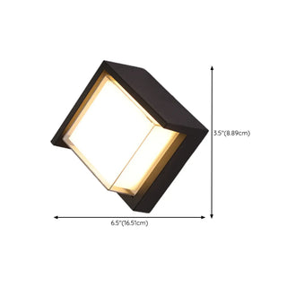 Contemporary Geometric Black LED Exterior Wall Light Image - 24