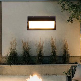 Contemporary Geometric Black LED Exterior Wall Light Image - 3
