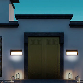 Contemporary Geometric Black LED Exterior Wall Light Image - 4