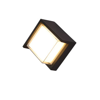 Contemporary Geometric Black LED Exterior Wall Light Image - 5