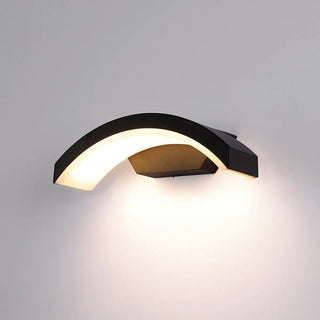 Contemporary Geometric Black LED Exterior Wall Light Image - 6