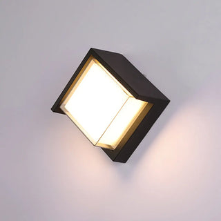 Contemporary Geometric Black LED Exterior Wall Light Image - 8