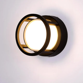 Contemporary Geometric Black LED Exterior Wall Light Image - 9