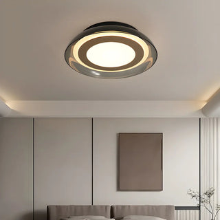 Modish Black Geometric LED Flush Mount Ceiling Light Zawala Image - 1