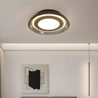Modish Black Geometric LED Flush Mount Ceiling Light Zawala Image - 2