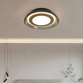 Modish Black Geometric LED Flush Mount Ceiling Light Zawala Image - 3