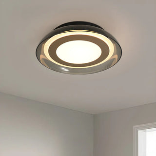 Modish Black Geometric LED Flush Mount Ceiling Light Zawala Image - 5