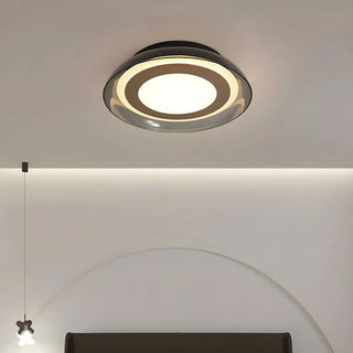 Modish Black Geometric LED Flush Mount Ceiling Light Zawala Image - 7