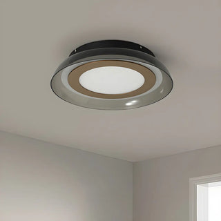 Modish Black Geometric LED Flush Mount Ceiling Light Zawala Image - 8