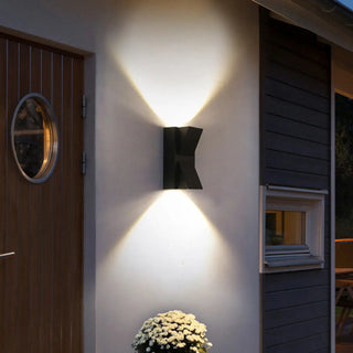ZOWALA - Modern Black Square Outdoor Up Down Wall Sconce Image - 1