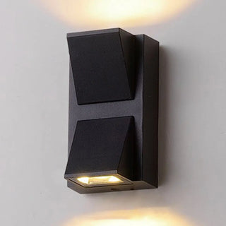 ZOWALA - Modern Black Square Outdoor Up Down Wall Sconce Image - 12