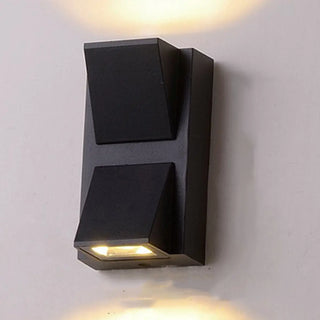 ZOWALA - Modern Black Square Outdoor Up Down Wall Sconce Image - 15
