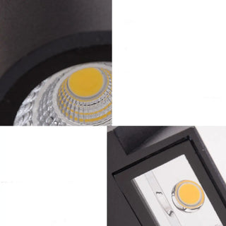 ZOWALA - Modern Black Square Outdoor Up Down Wall Sconce Image - 16