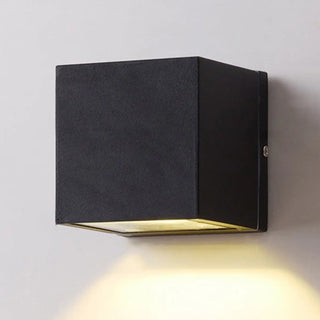 ZOWALA - Modern Black Square Outdoor Up Down Wall Sconce Image - 4