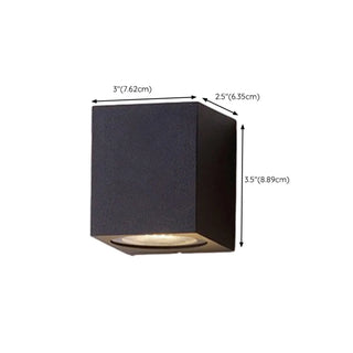 ZOWALA - Modern Black Square Outdoor Up Down Wall Sconce #size