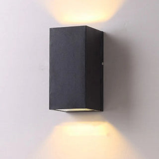 ZOWALA - Modern Black Square Outdoor Up Down Wall Sconce Image - 5