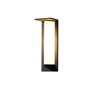 Geometric Black Ribbed Glass Outdoor Wall Sconce Zawala Image - 10