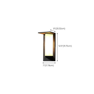 Geometric Black Ribbed Glass Outdoor Wall Sconce Zawala #size