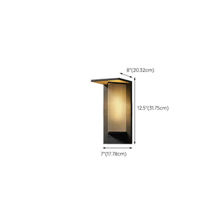 Geometric Black Ribbed Glass Outdoor Wall Sconce Zawala Image - 15