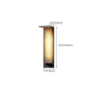 Geometric Black Ribbed Glass Outdoor Wall Sconce Zawala Image - 19